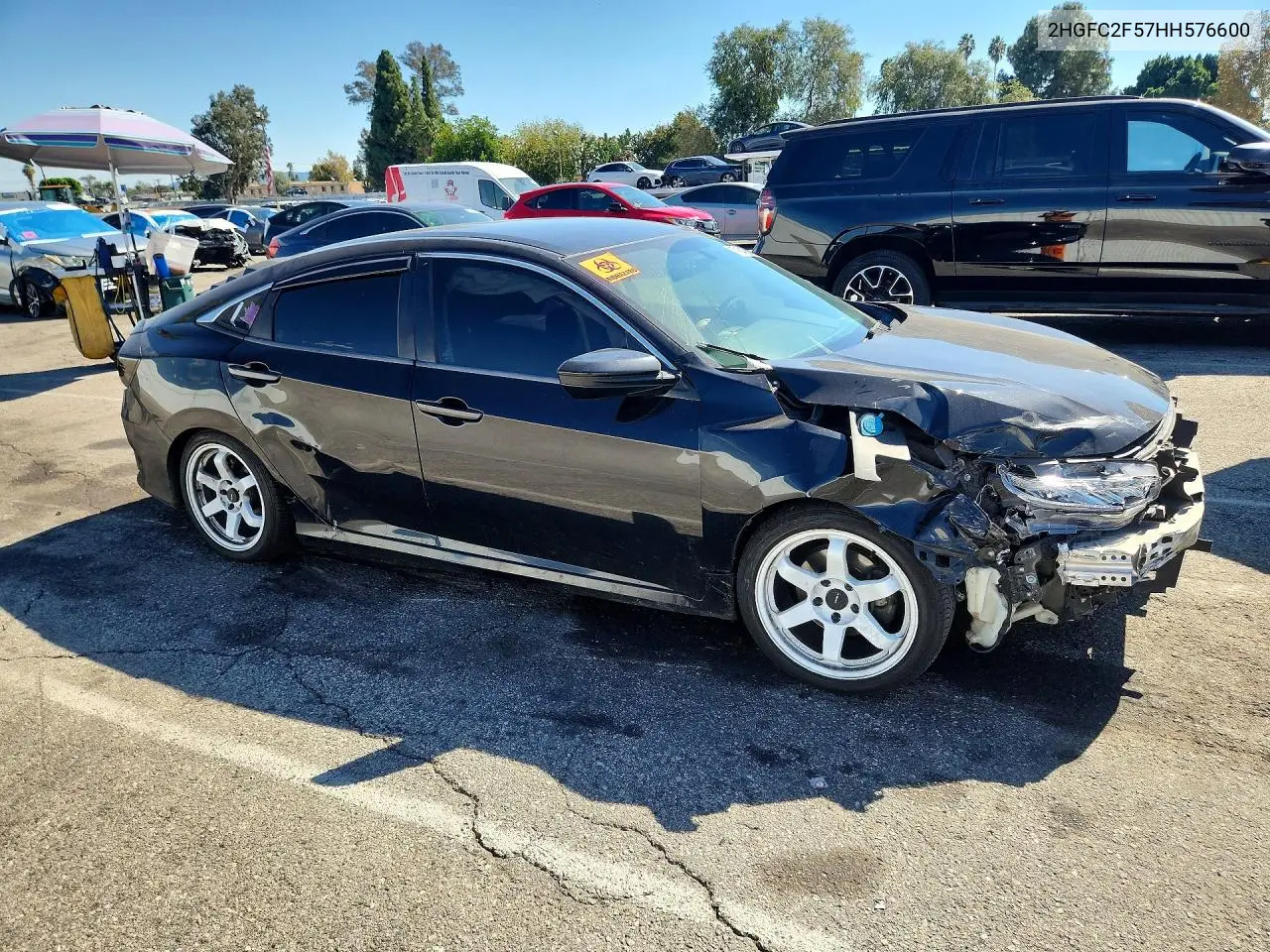 2017 HONDA CIVIC VIN 2HGFC2F57HH576600 — фото 4