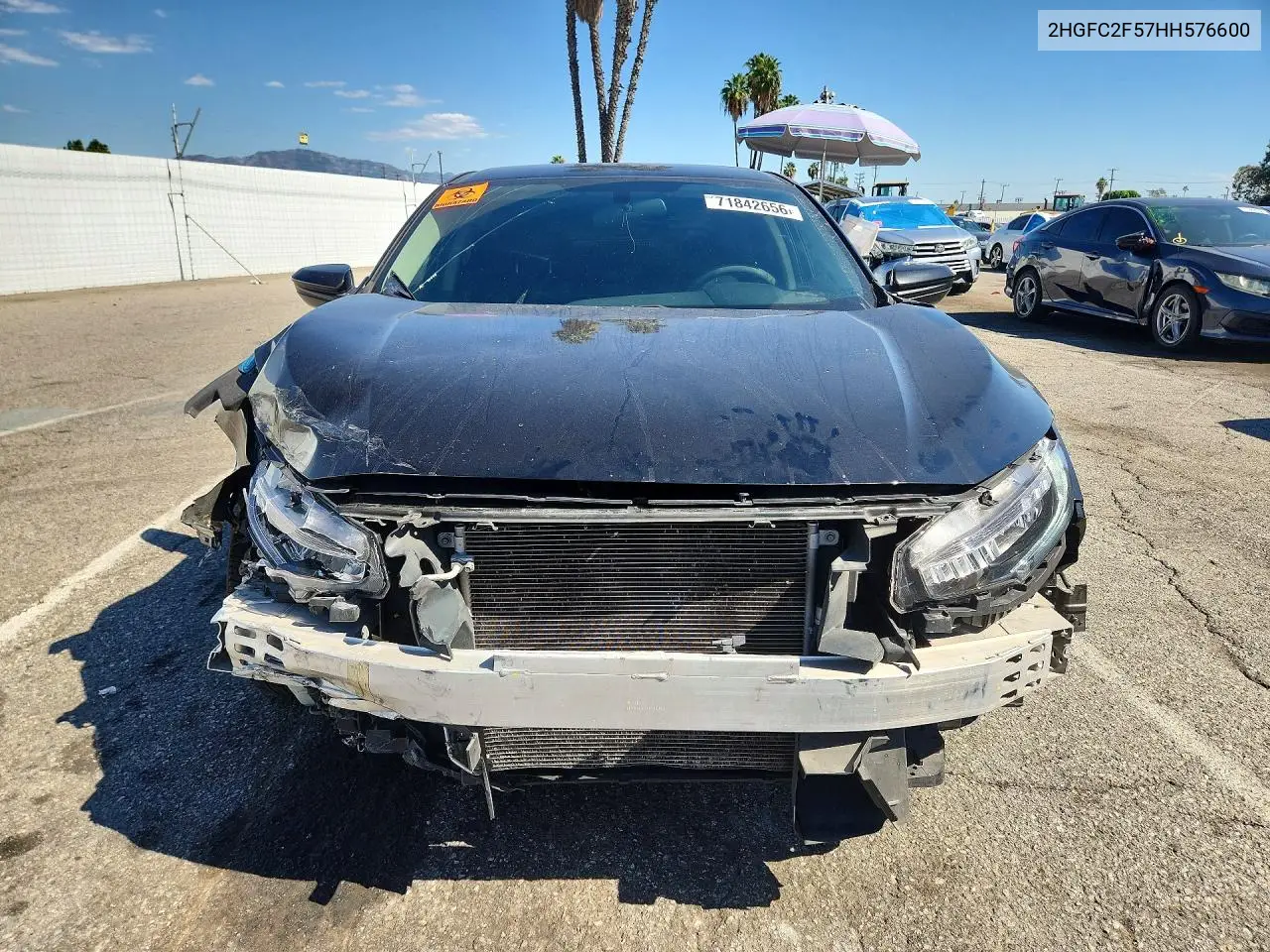 2017 HONDA CIVIC VIN 2HGFC2F57HH576600 — фото 5