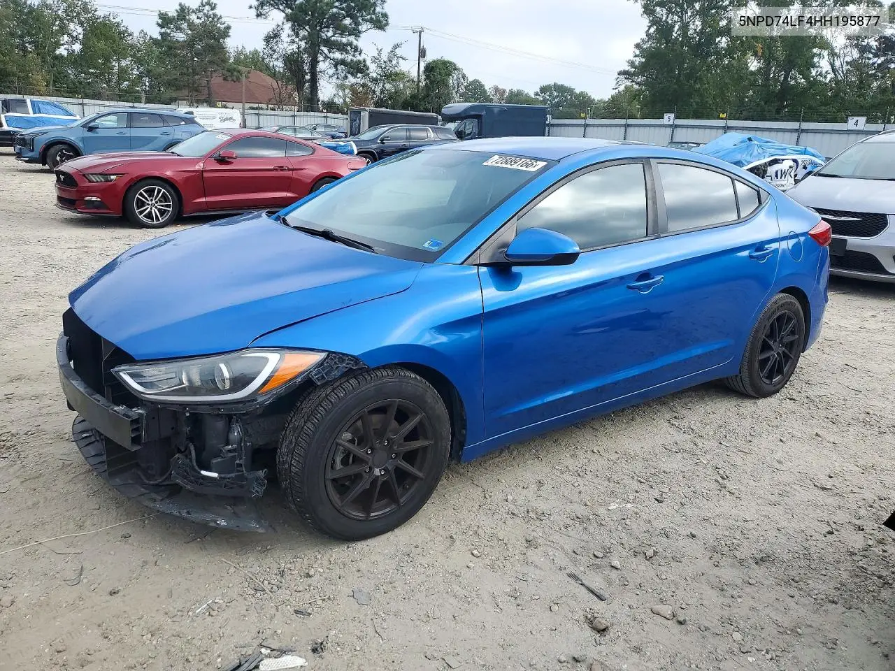 HYUNDAI ELANTRA 2017, VIN 5NPD74LF4HH195877