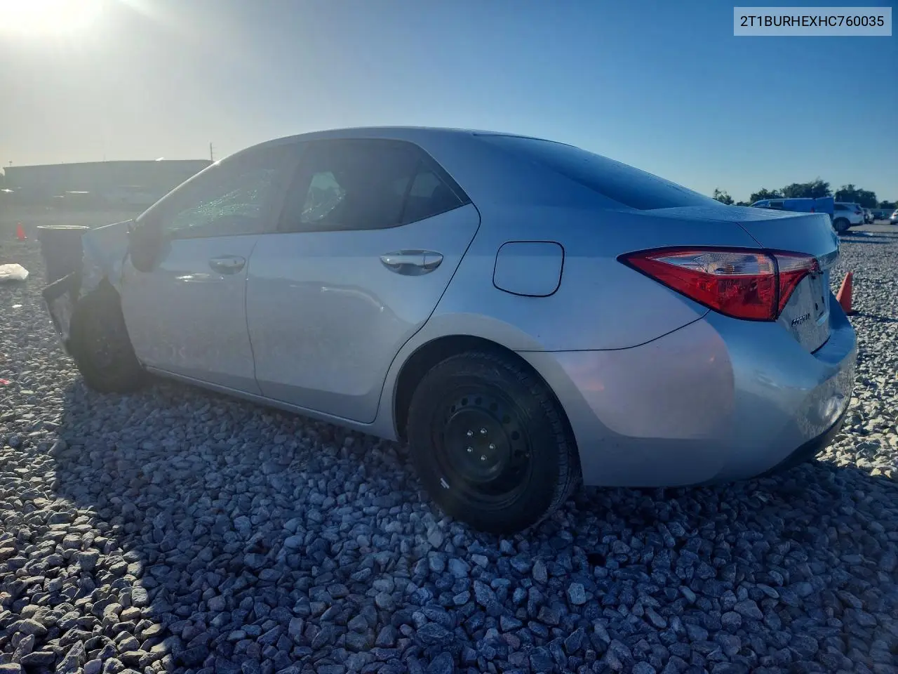 2017 TOYOTA COROLLA VIN 2T1BURHEXHC760035 — фото 2