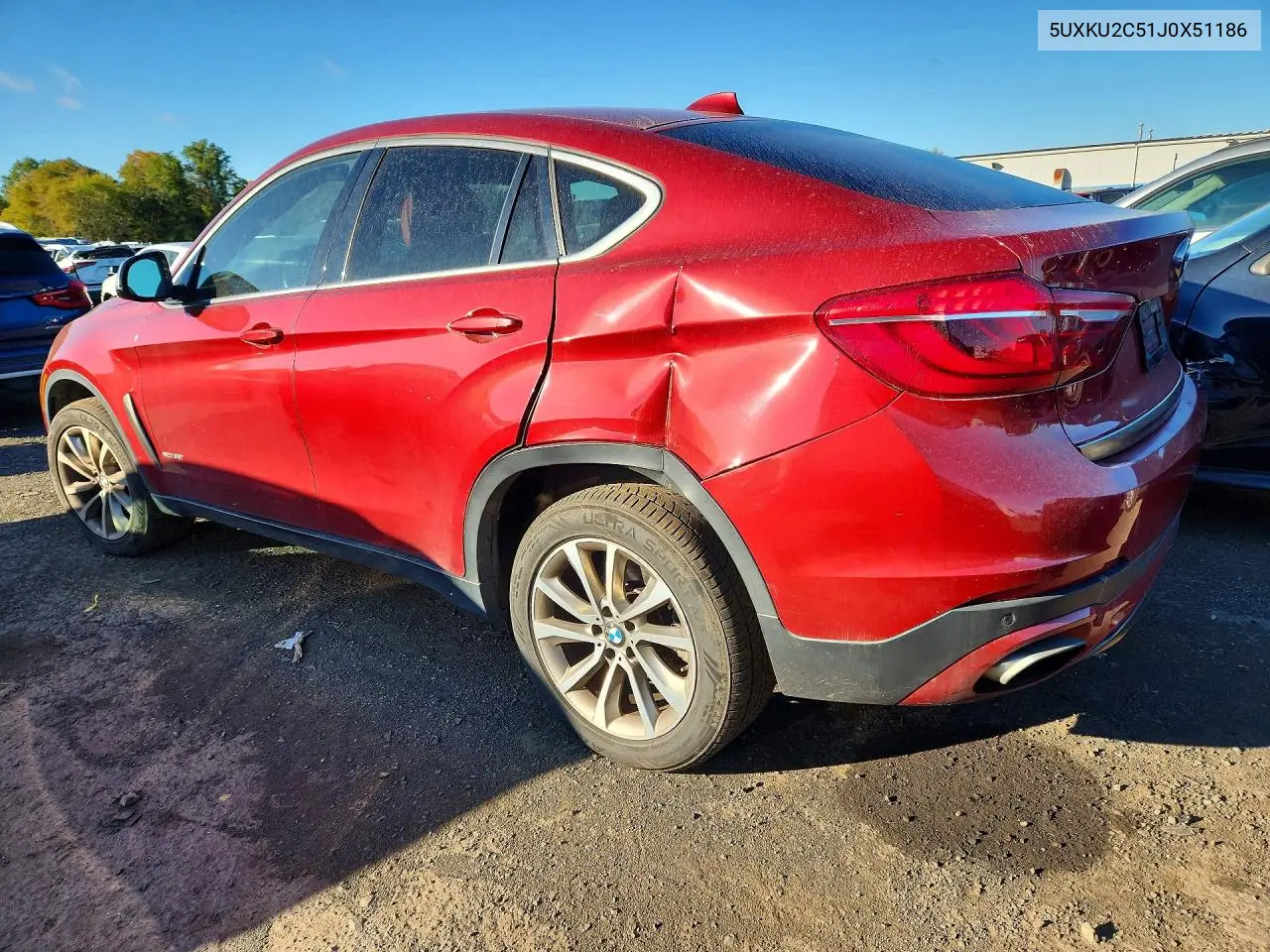 2018 BMW X6 VIN 5UXKU2C51J0X51186 — фото 2