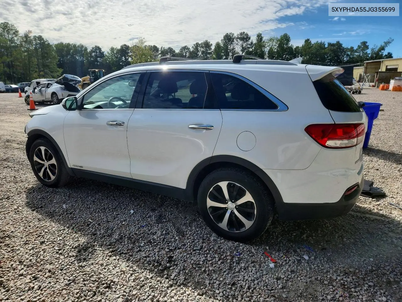 2018 KIA SORENTO VIN 5XYPHDA55JG355699 — фото 2