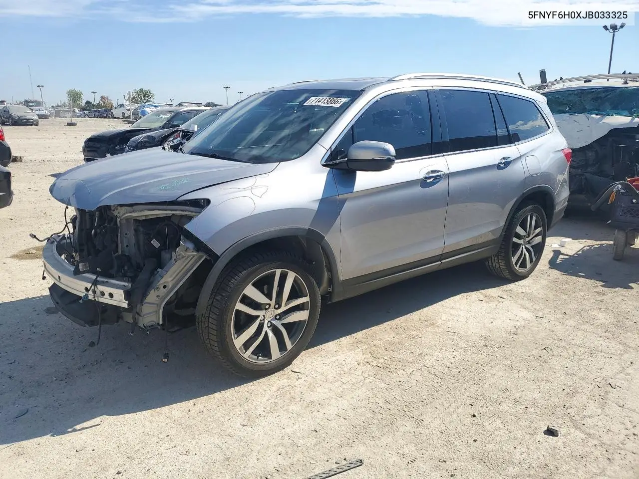 HONDA PILOT 2018, VIN 5FNYF6H0XJB033325