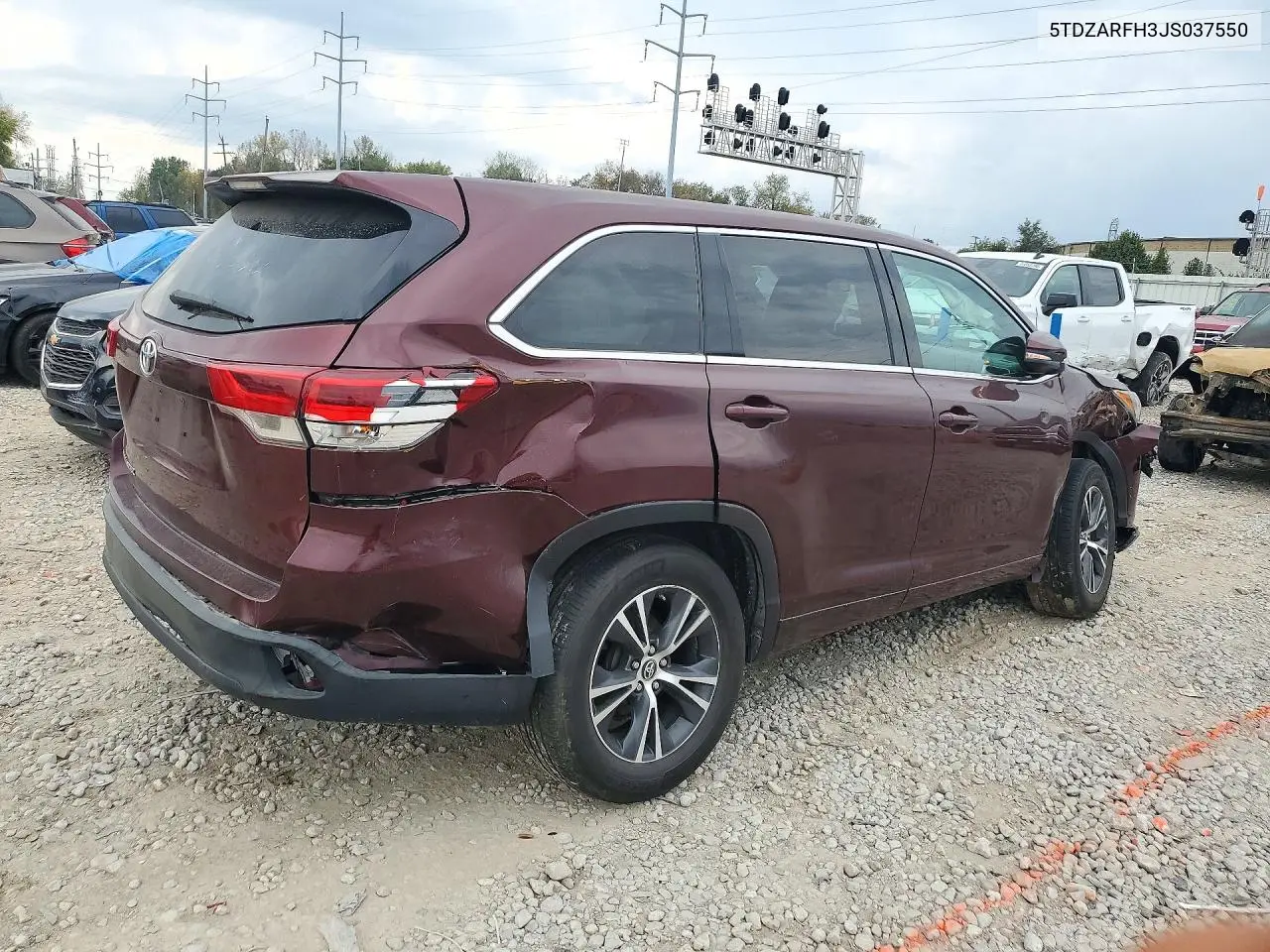 2018 TOYOTA HIGHLANDER VIN 5TDZARFH3JS037550 — фото 3