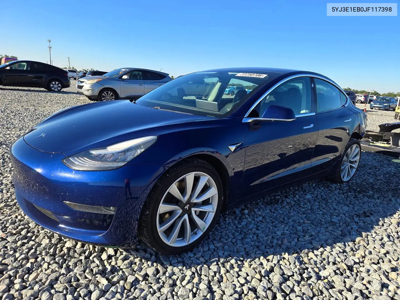 TESLA MODEL 3 2018, VIN 5YJ3E1EB0JF117398