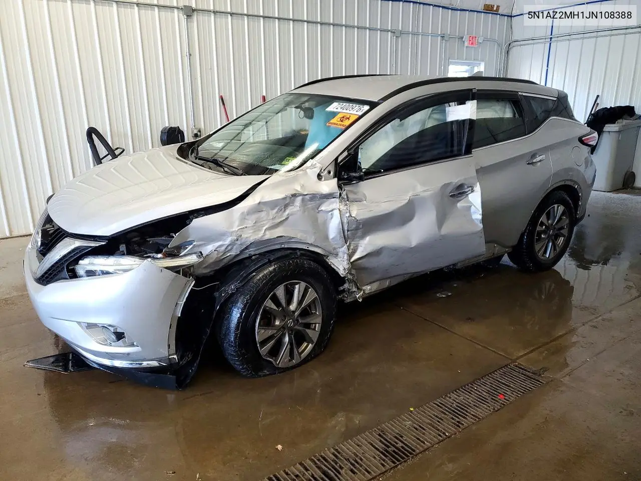 NISSAN MURANO 2018, VIN 5N1AZ2MH1JN108388