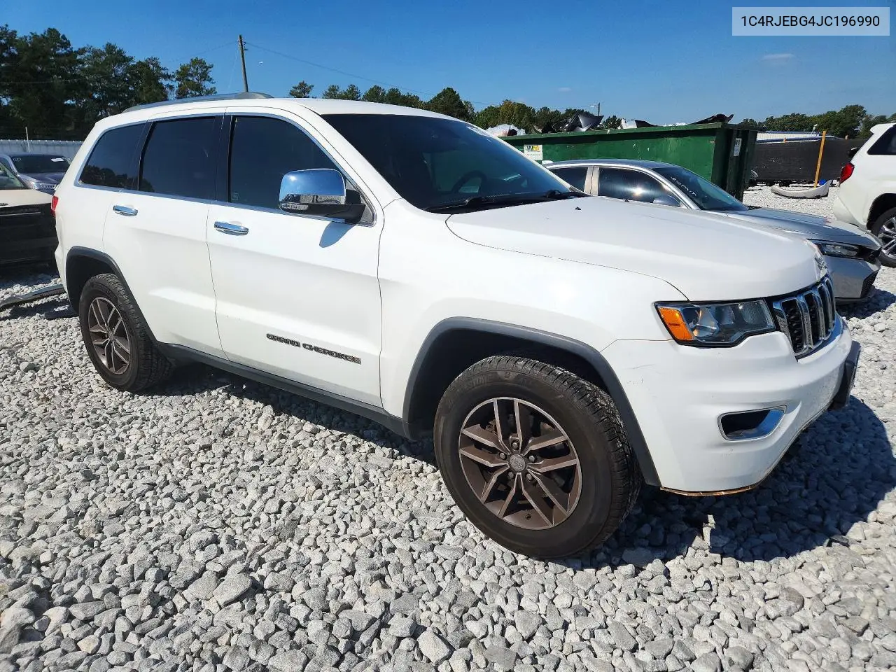 2018 JEEP GRAND CHEROKEE VIN 1C4RJEBG4JC196990 — фото 4