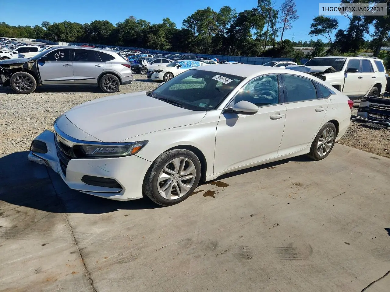 HONDA ACCORD 2018, VIN 1HGCV1F1XJA022833