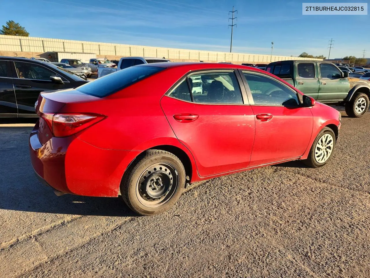 2018 TOYOTA COROLLA VIN 2T1BURHE4JC032815 — фото 3