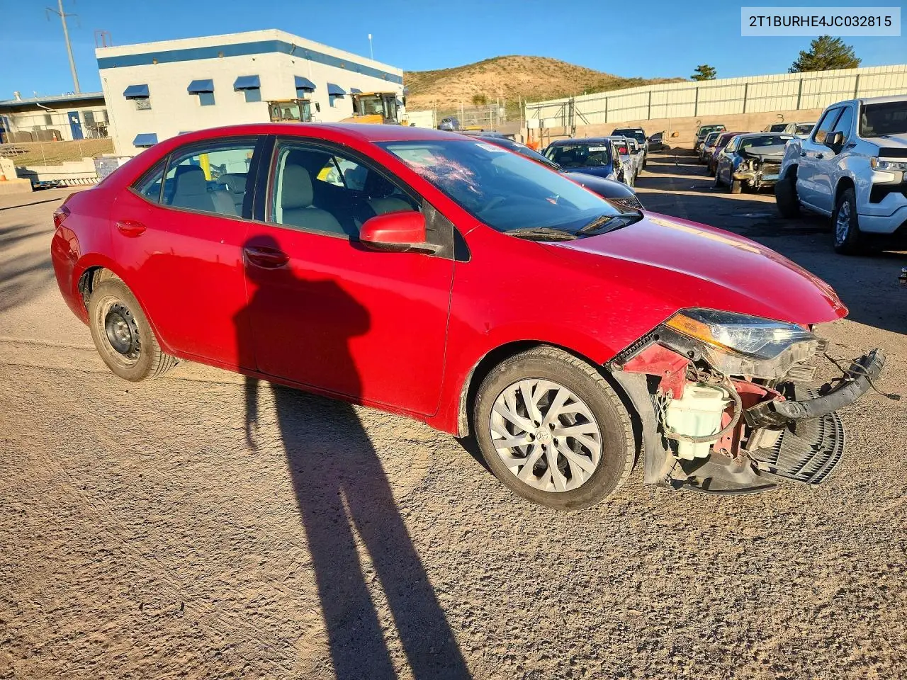 2018 TOYOTA COROLLA VIN 2T1BURHE4JC032815 — фото 4