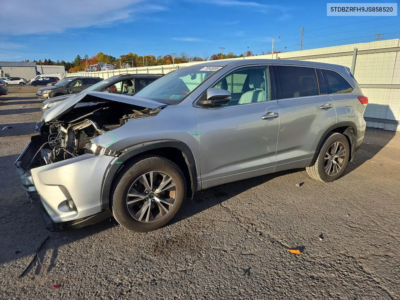 TOYOTA HIGHLANDER 2018, VIN 5TDBZRFH9JS858520