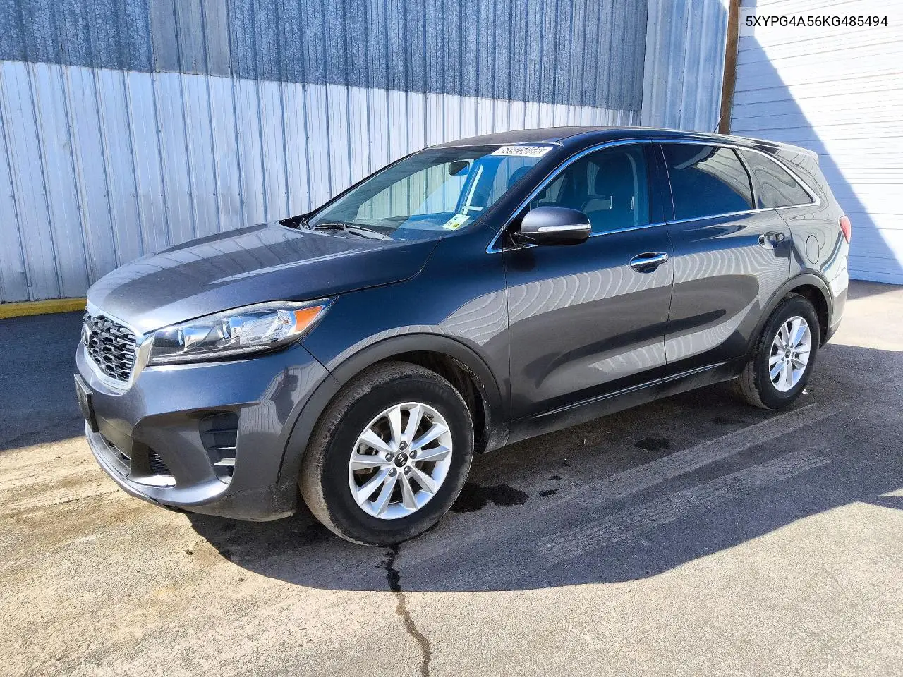 KIA SORENTO 2019, VIN 5XYPG4A56KG485494