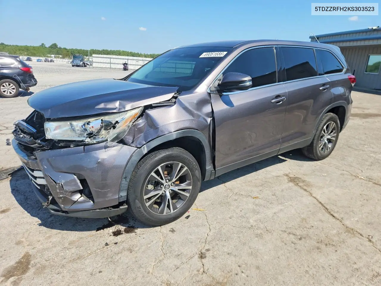TOYOTA HIGHLANDER 2019, VIN 5TDZZRFH2KS303523