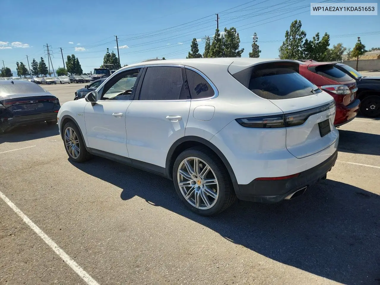 2019 PORSCHE CAYENNE VIN WP1AE2AY1KDA51653 — фото 2