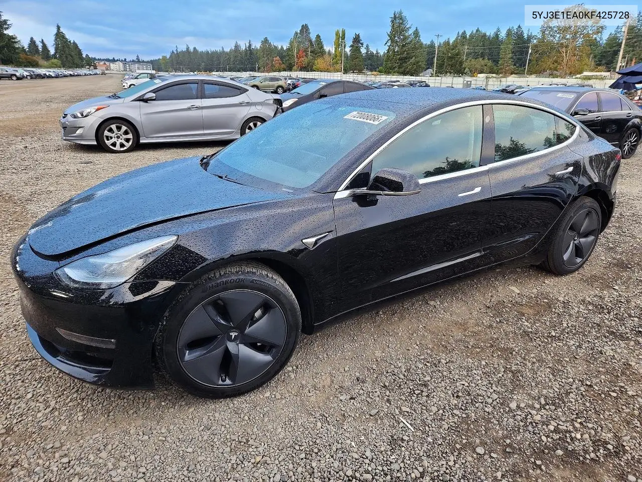 TESLA MODEL 3 2019, VIN 5YJ3E1EA0KF425728