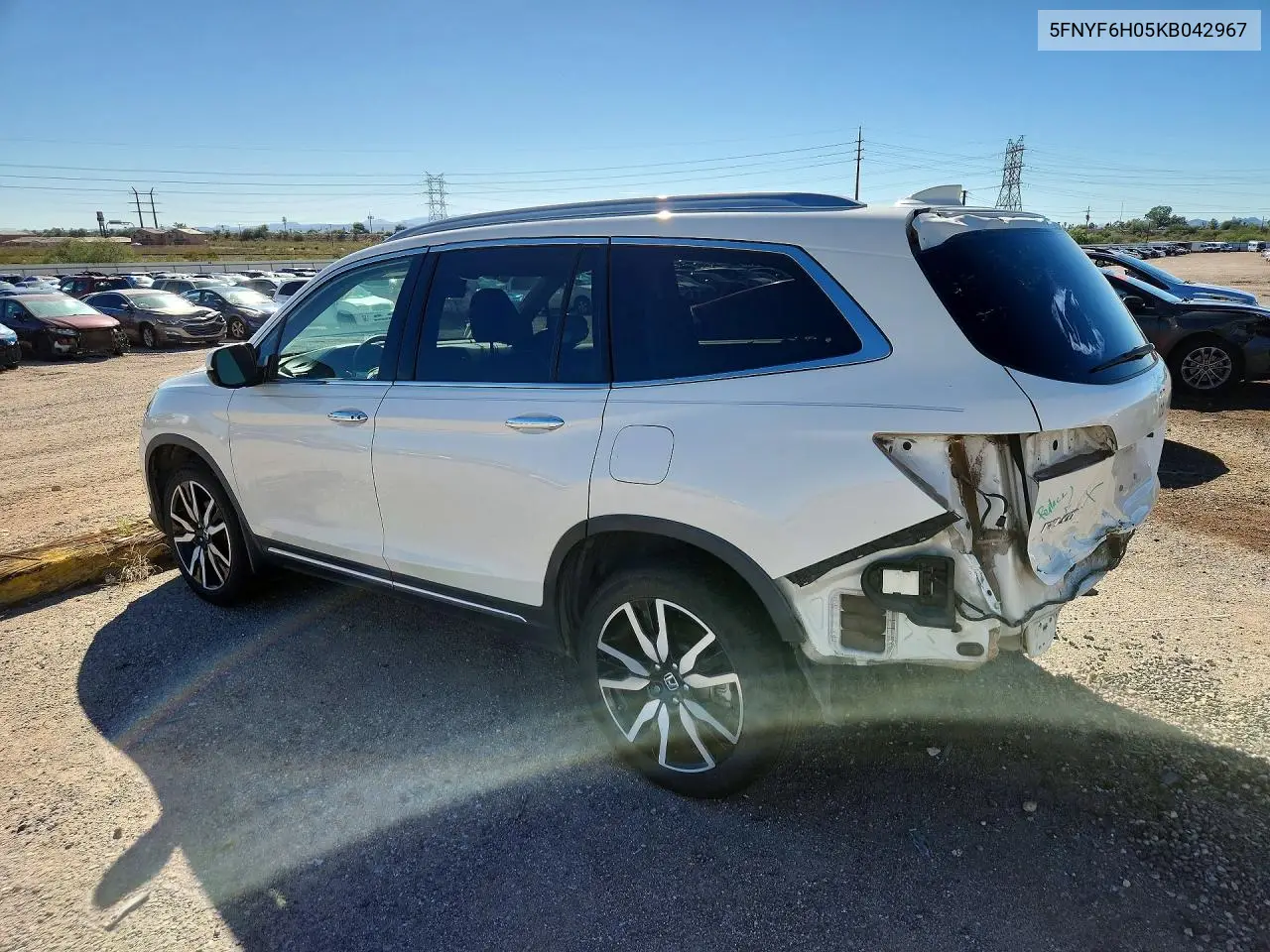 2019 HONDA PILOT VIN 5FNYF6H05KB042967 — фото 2
