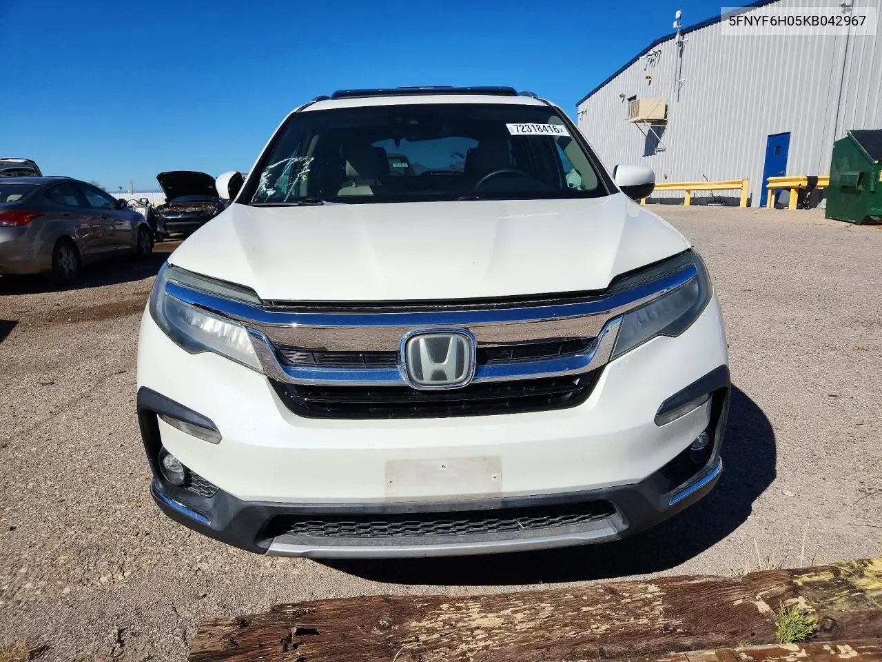 2019 HONDA PILOT VIN 5FNYF6H05KB042967 — фото 5