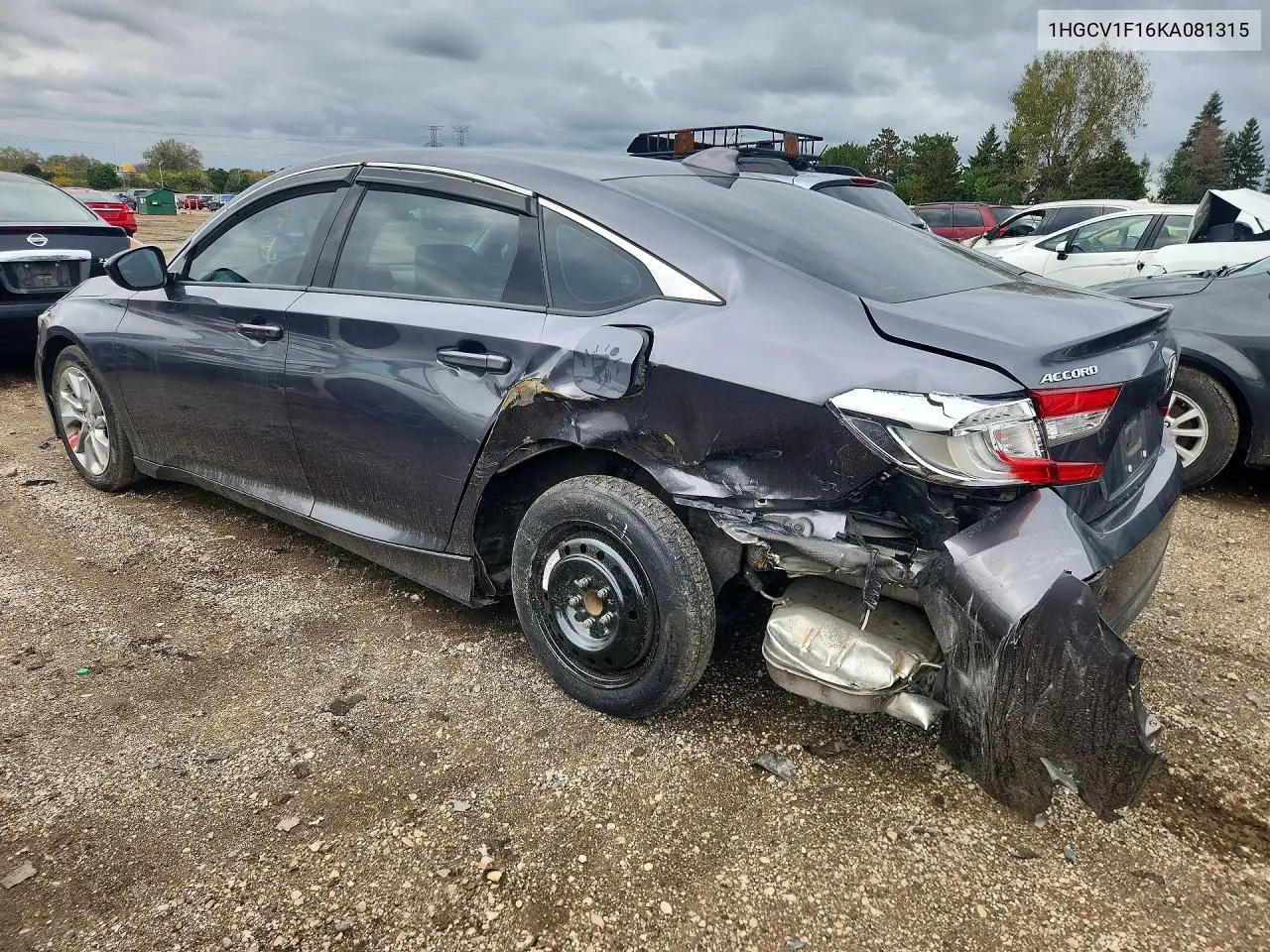 2019 HONDA ACCORD VIN 1HGCV1F16KA081315 — фото 2