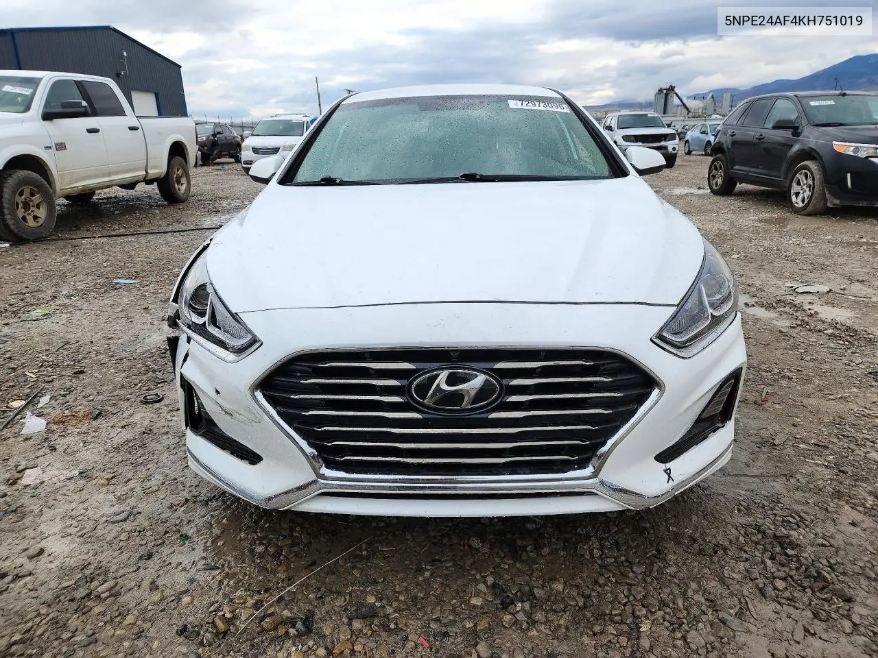 2019 HYUNDAI SONATA VIN 5NPE24AF4KH751019 — фото 5