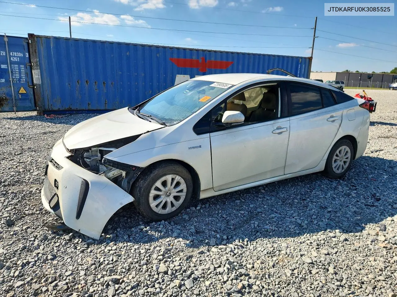 TOYOTA PRIUS 2019, VIN JTDKARFU0K3085525