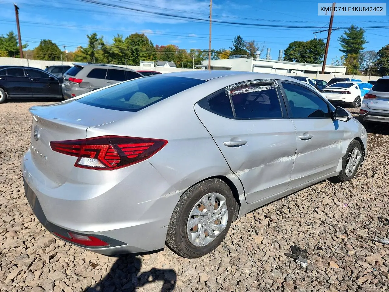 2019 HYUNDAI ELANTRA VIN KMHD74LF4KU842402 — фото 3