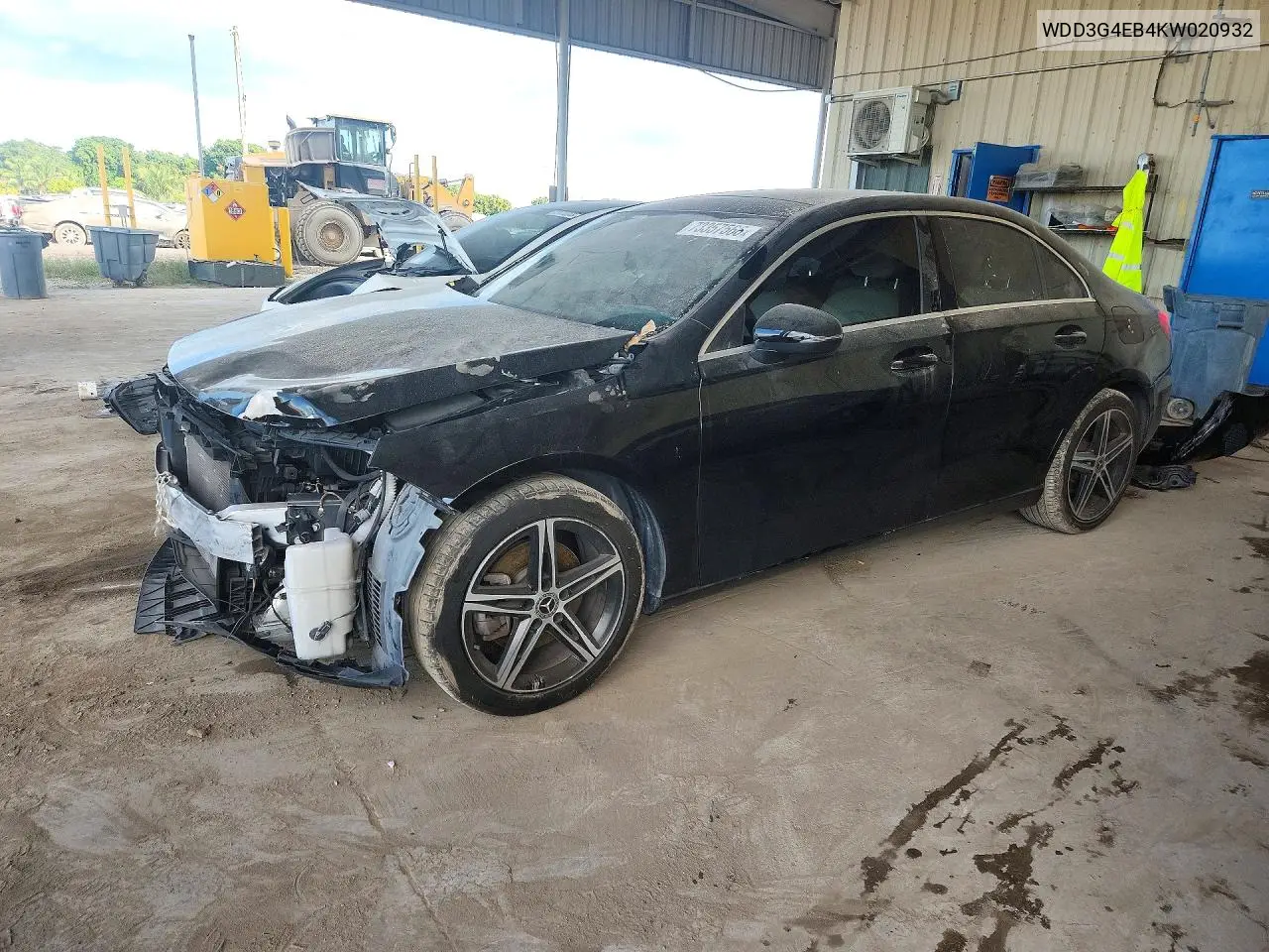 MERCEDES A-KLASSE 2019, VIN WDD3G4EB4KW020932