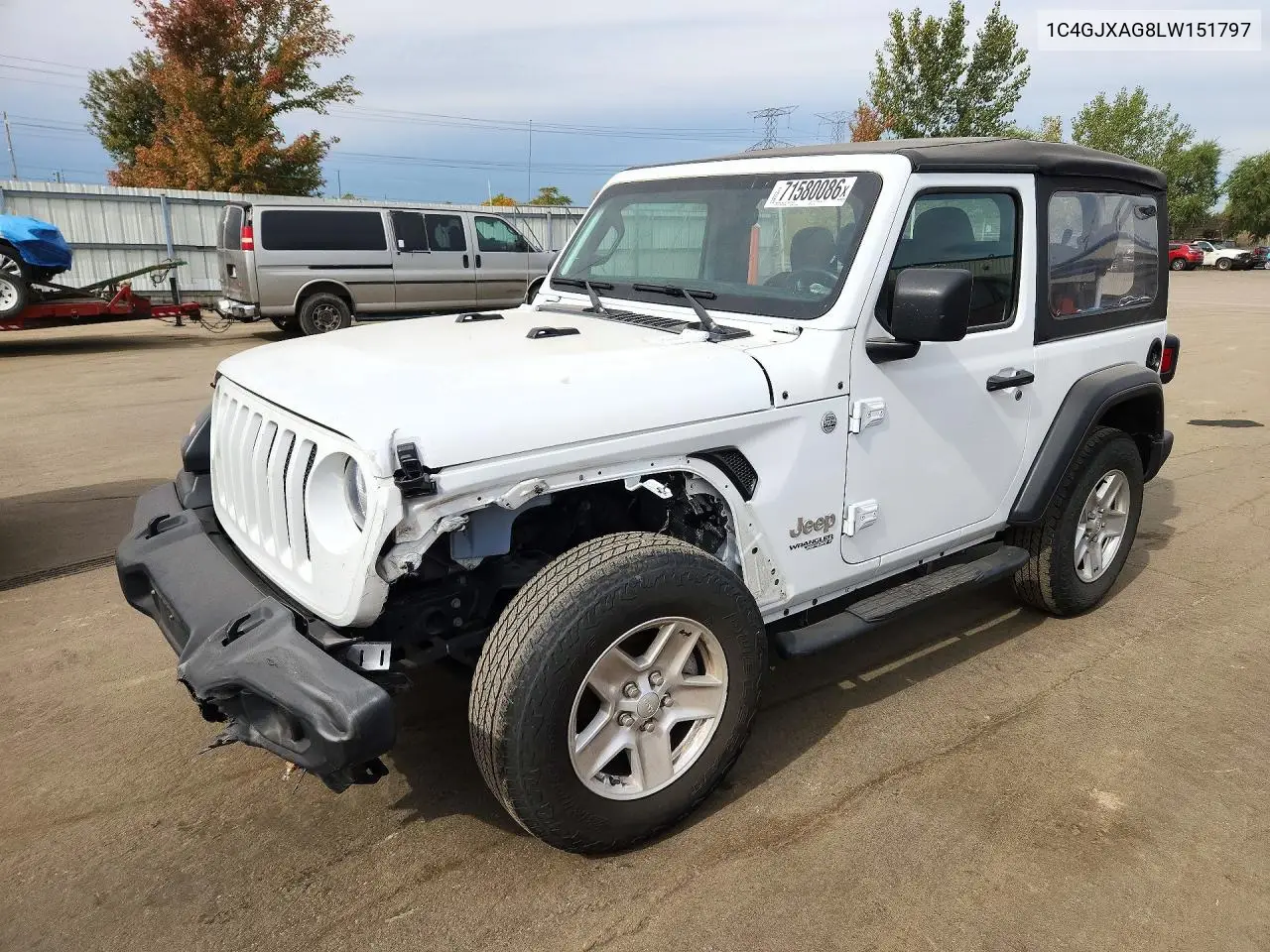 JEEP WRANGLER 2020, VIN 1C4GJXAG8LW151797