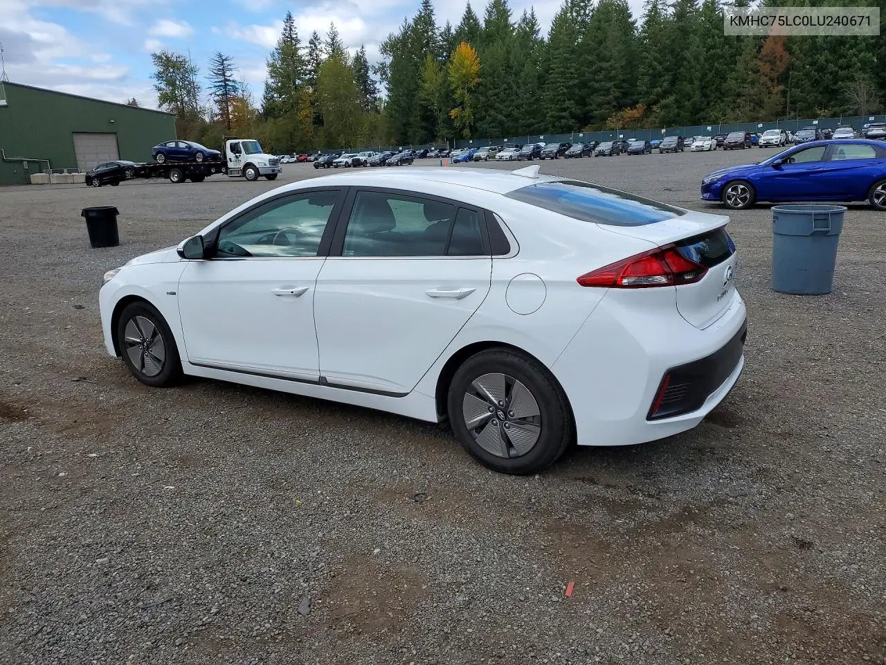 2020 HYUNDAI IONIQ VIN KMHC75LC0LU240671 — фото 2