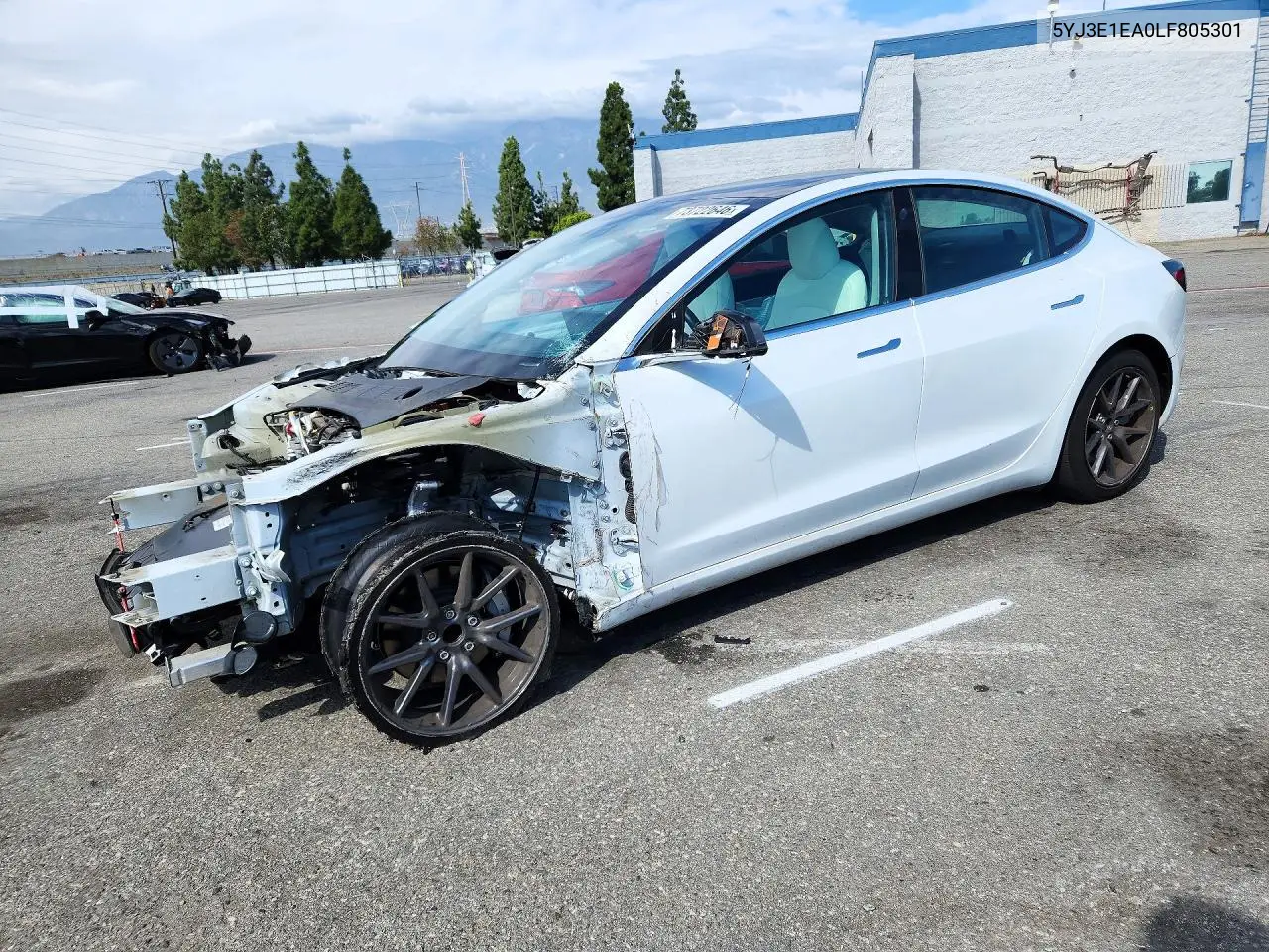 TESLA MODEL 3 2020, VIN 5YJ3E1EA0LF805301