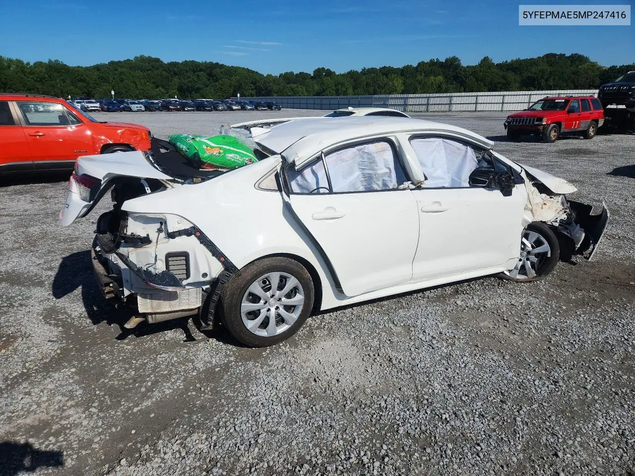 2021 TOYOTA COROLLA VIN 5YFEPMAE5MP247416 — фото 3