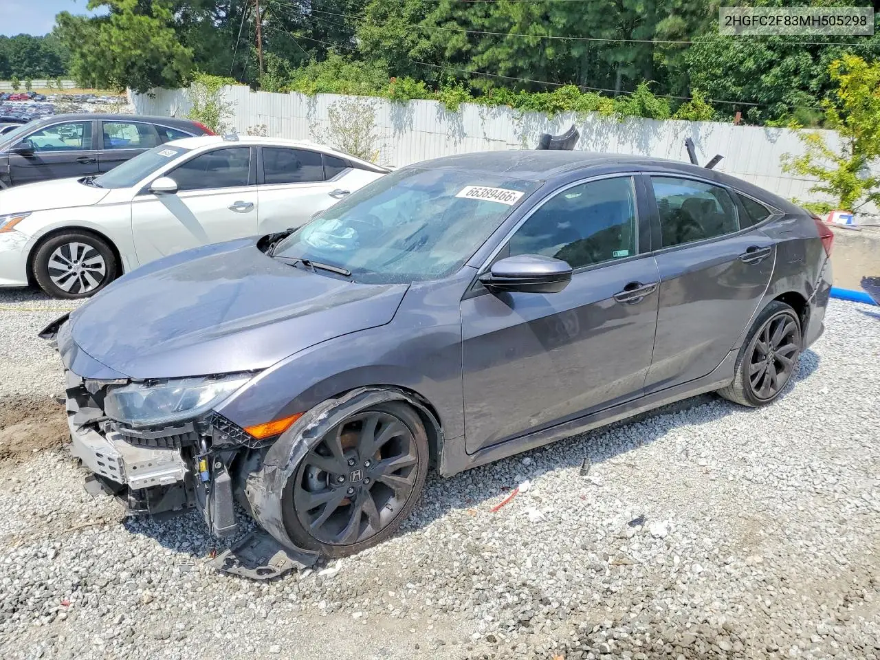 HONDA CIVIC 2021, VIN 2HGFC2F83MH505298