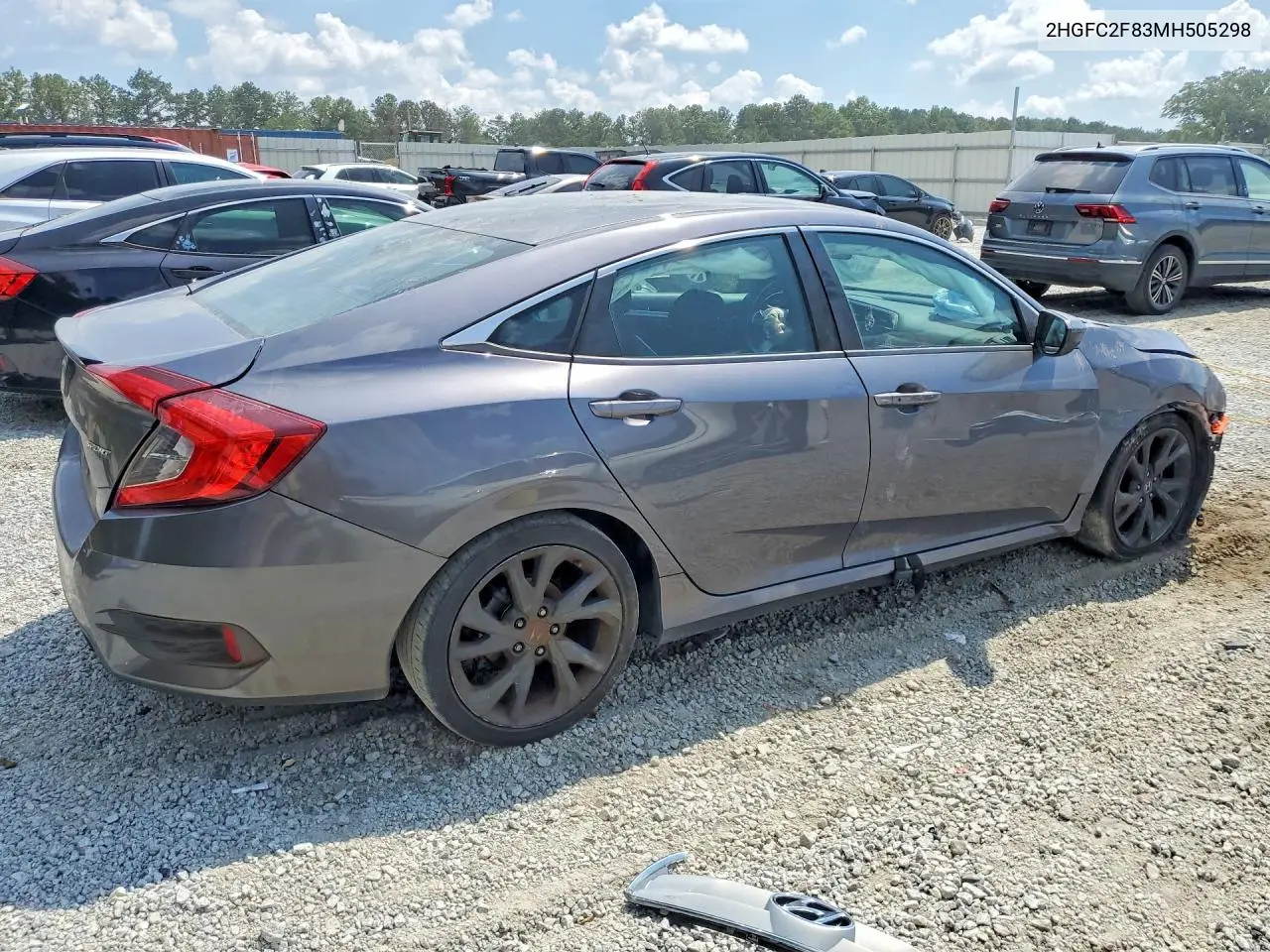 2021 HONDA CIVIC VIN 2HGFC2F83MH505298 — фото 3