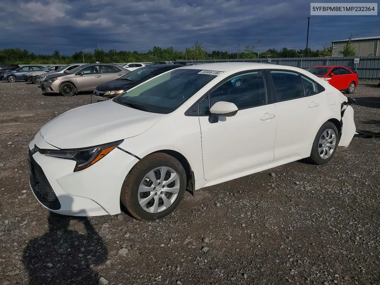 TOYOTA COROLLA 2021, VIN 5YFBPMBE1MP232364