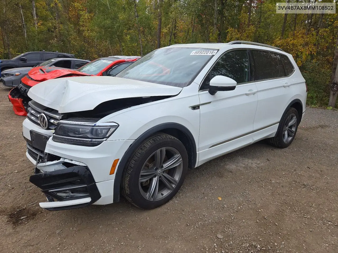VOLKSWAGEN TIGUAN 2021, VIN 3VV4B7AX8MM108502