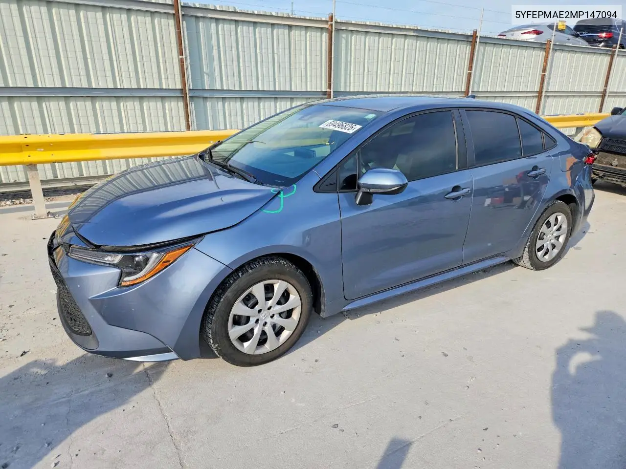 TOYOTA COROLLA 2021, VIN 5YFEPMAE2MP147094