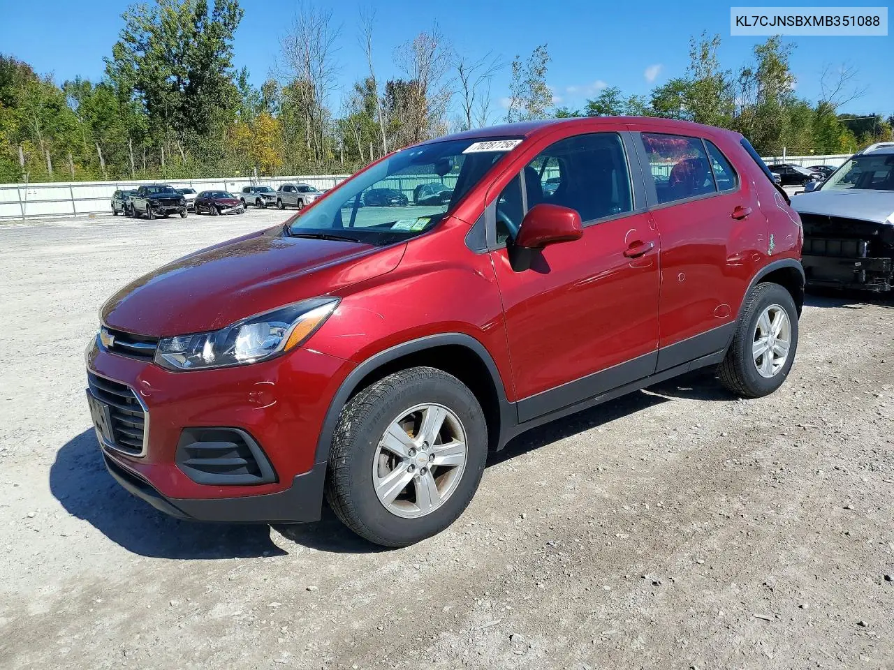 CHEVROLET TRAX 2021, VIN KL7CJNSBXMB351088