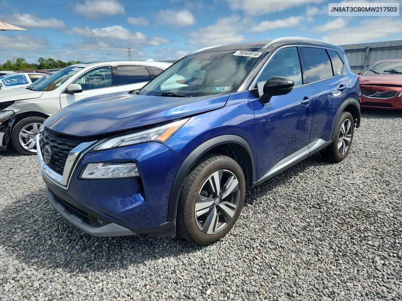NISSAN ROGUE 2021, VIN JN8AT3CB0MW217503