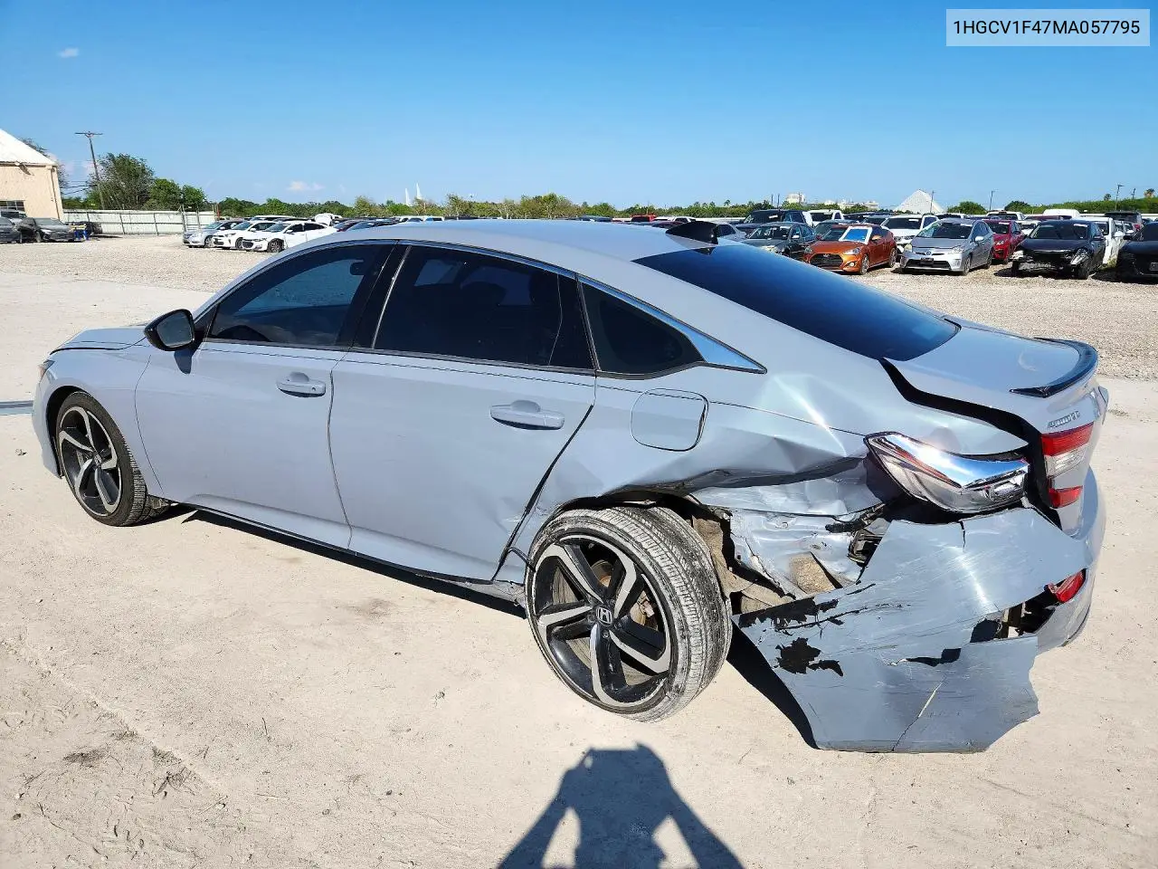 2021 HONDA ACCORD VIN 1HGCV1F47MA057795 — фото 2