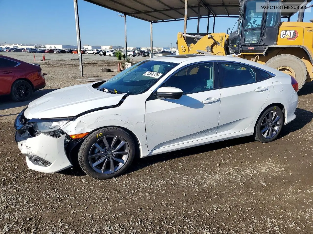 HONDA CIVIC 2021, VIN 19XFC1F31ME208605