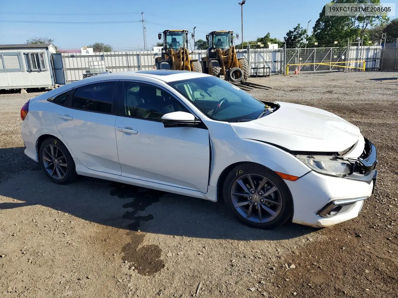 2021 HONDA CIVIC VIN 19XFC1F31ME208605 — фото 4