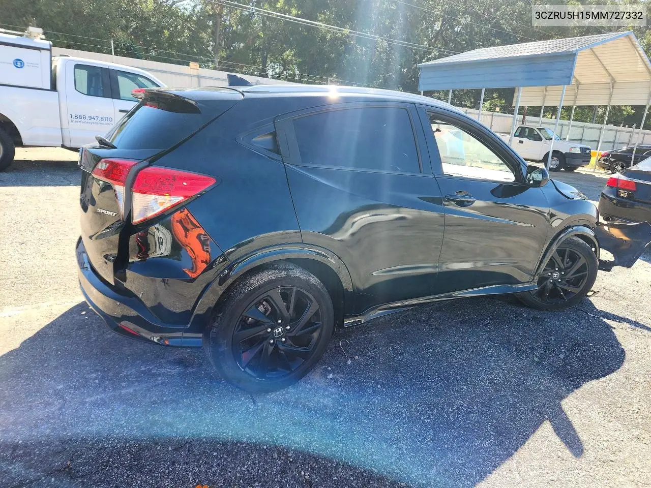 2021 HONDA HR-V VIN 3CZRU5H15MM727332 — фото 3