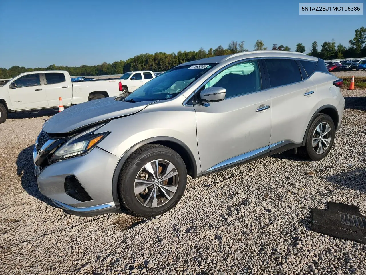 NISSAN MURANO 2021, VIN 5N1AZ2BJ1MC106386