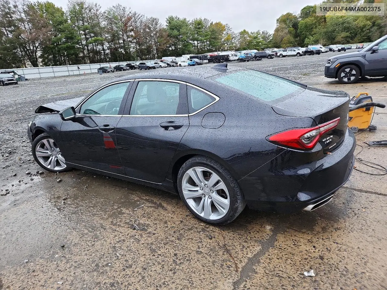2021 ACURA TLX VIN 19UUB6F44MA002375 — фото 2