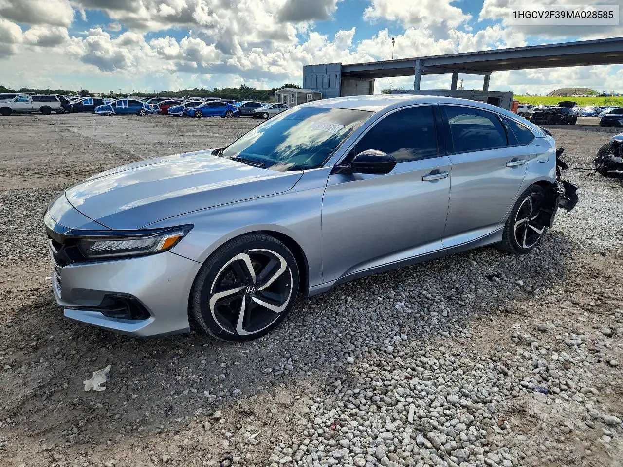 HONDA ACCORD 2021, VIN 1HGCV2F39MA028585