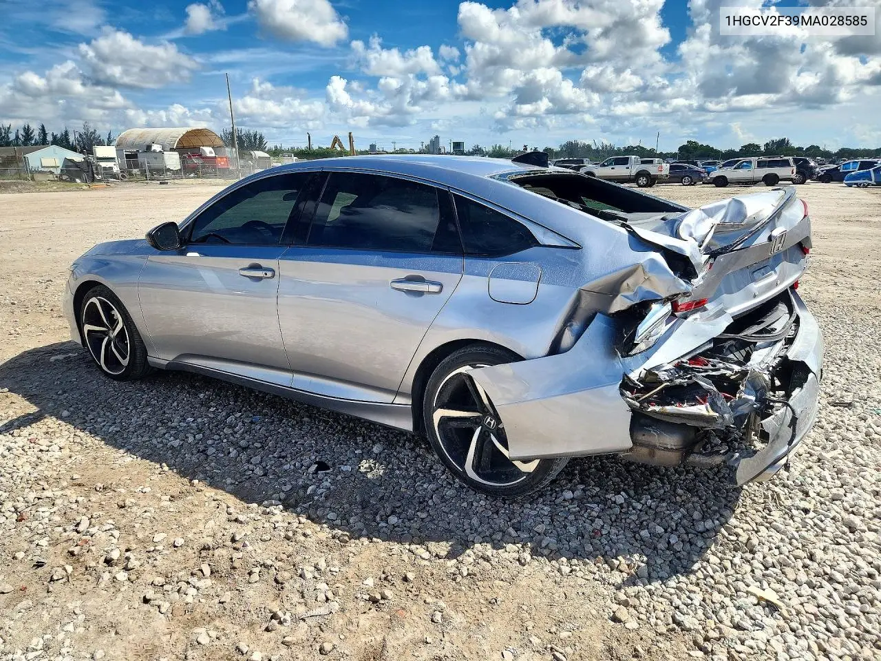 2021 HONDA ACCORD VIN 1HGCV2F39MA028585 — фото 2