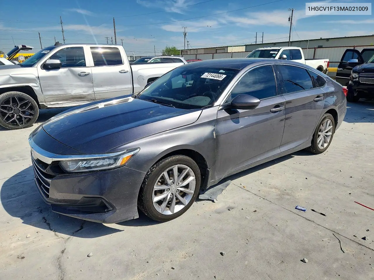 HONDA ACCORD 2021, VIN 1HGCV1F13MA021009
