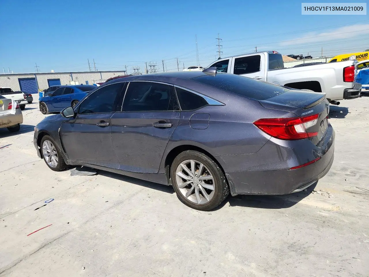 2021 HONDA ACCORD VIN 1HGCV1F13MA021009 — фото 2