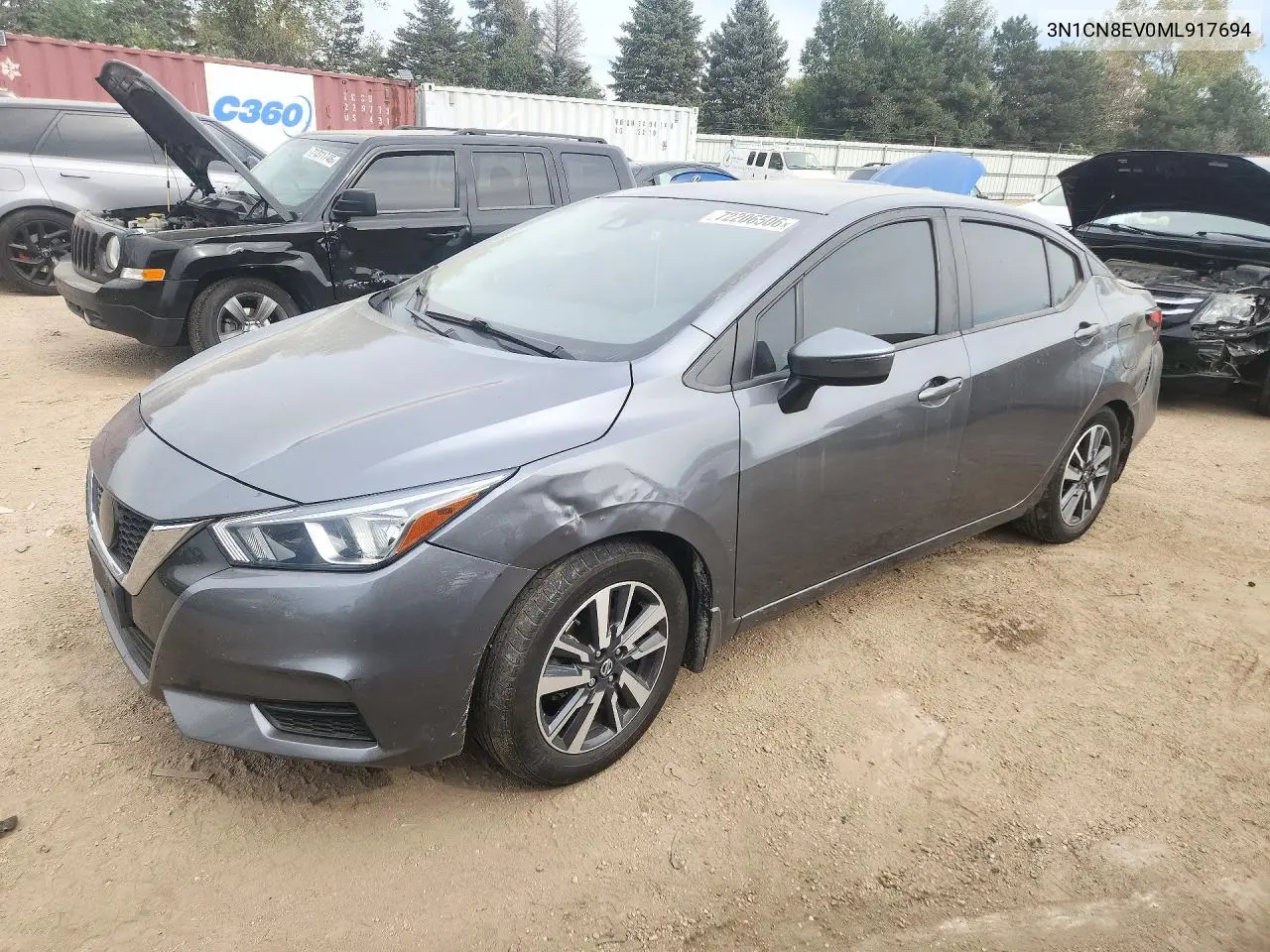NISSAN VERSA 2021, VIN 3N1CN8EV0ML917694