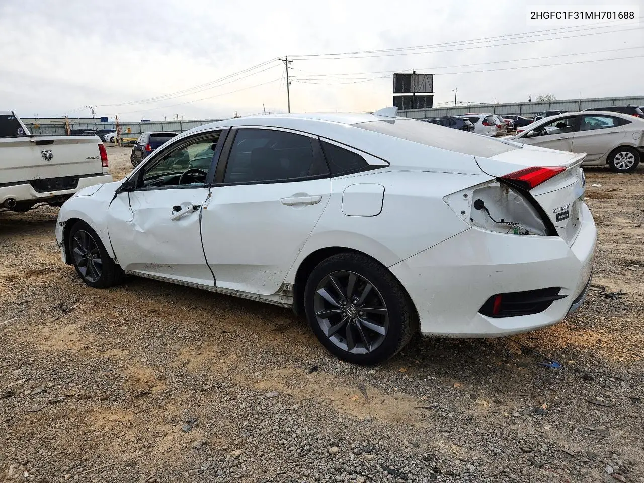 2021 HONDA CIVIC VIN 2HGFC1F31MH701688 — фото 2