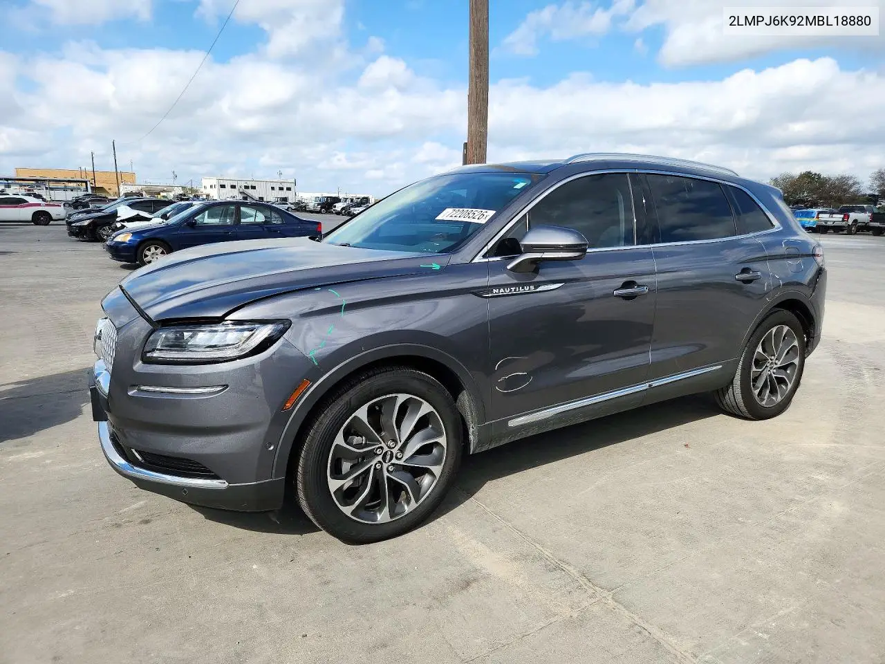 LINCOLN NAUTILUS 2021, VIN 2LMPJ6K92MBL18880